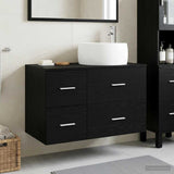 Bathroom Furniture Set 2 pcs Black Oak Engineered Wood 3404001