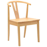 Dining Chair 2 pcs Natural Solid Rubber Wood 42020405