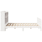 Bookcase Bed without Mattress White 150x200 cm King Size Solid Wood Pine 3309966