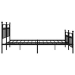 ZNTS Metal Bed Frame without Mattress with Footboard Black 200x200cm 353562
