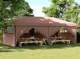 Foldable Party Tent Pop-Up with 4 Sidewalls Brown 4004956