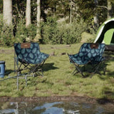 Camping Chairs with Pocket Foldable 2 pcs Leave Print 366555