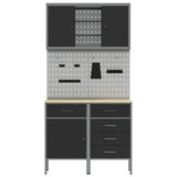Work Cabinet Set with Drawer with Shelf Manual 5 pcs Black 3321426