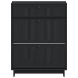 Shoe Cabinet EDE 78 x 24 x 103 cm Engineered Wood Black 895996