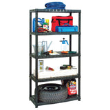 Storage Shelf 5-Tier Black 91.5x45.7x185 cm Plastic 147686