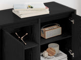 Side Cabinet Black Oak 79 x 36 x 75 cm Engineered Wood 886600