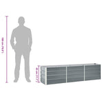 Garden Raised Bed Galvanised Steel 240x40x45 cm Grey 47044