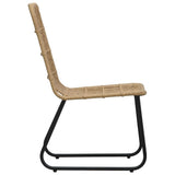 Garden Chair Set of 2 Oak and Black PE Rattan Standard Tough 48582