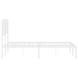 Metal Bed Frame without Mattress with Headboard White 140x190cm 373936