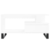 ZNTS Coffee Table White 90x49x45 cm Engineered Wood 831028