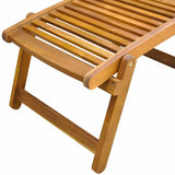 41806 Deck Chair with Footrest Solid Acacia Wood