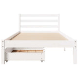Bed Frame without Mattress White 90x200 cm Solid Wood Pine 3301535