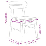 Dining Chair 2 pcs Natural Solid Rubber Wood 42020513