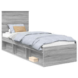 Bed Frame Grey Sonoma 75 x 190 cm Solid Pine Wood 3411078