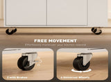 Rolling Kitchen Island with 3-Tier Spice Rack, Kitchen Storage Cart with Drawer and Towel Rack, T3398P378829