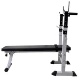 Workout Bench with Weight Rack, Barbell and Dumbbell Set 90 kg 275371