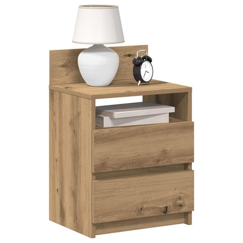 ZNTS Bedside Cabinet with 2 Drawers Artisan Oak 40x33x60 cm 858576