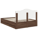 Bed Frame with Drawer Brown Oak 150 x 200 cm Engineer Wood 3413407
