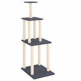 Cat Tree with Sisal Scratching Posts Dark Grey 149 cm 171743
