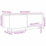 TV Cabinet Black oak 100 x 35 x 40 cm Engineered wood 3333066