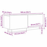 TV Cabinet Black Oak 100 x 35 x 40 cm Engineered Wood 3333066