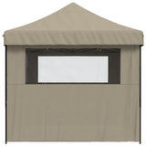 ZNTS Foldable Party Tent Pop-Up with 4 Sidewalls Taupe 4004978