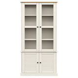 Glass Display Cabinet VIGO White 85x35x170 cm Solid Wood Pine 353194