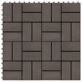 11 pcs Decking Tiles WPC 30x30 cm 1 sqm Dark Brown 45033