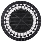 Mosaic Fire Pit Table Black and White 68 cm Ceramic 46725
