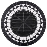 Mosaic Fire Pit Table Black and White 68 cm Ceramic 46725