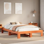 Bed Frame without Mattress Wax Brown 120x190 cm Small Double Solid Wood Pine 3308752