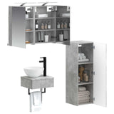 Bathroom Cabinet Set 4 pcs Concrete Grey Engineered Wood 3407362