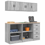 ZNTS Garage Cabinets 6 pcs Grey Sonoma Engineered Wood 3328355