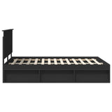 Bed Frame with Headboard Black 150 x 200 cm Solid Pine Wood 3409337
