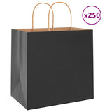 ZNTS Paper Bags 250 pcs with Handles Black 26x17x25 cm 4101647