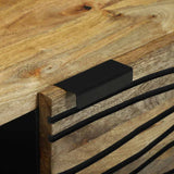 Coffee Table Brown and Black 80 x 50 x 40 cm Solid Acacia wood 4017940