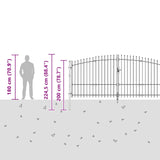Garden Gate with Lock Woerden Grey 150 x 500 cm Steel 42008919