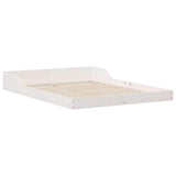 Bed Frame White 120 x 190 cm Solid Pine Wood 873326