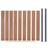 Fence Panel Set Brown 180x186 cm WPC 3211826