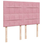 ZNTS Ottoman Bed with Mattresses Pink 140x190cm Velvet 3313474