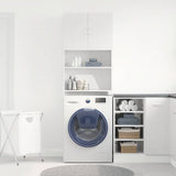 ZNTS Washing Machine Cabinet High Gloss White 64x24x190 cm Engineered Wood 861117