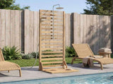 Outdoor Shower 205.5 cm Solid Acacia Wood and Stainless Steel 903119