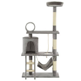 Cat Tree with Sisal Scratching Posts 140 cm Grey 170583