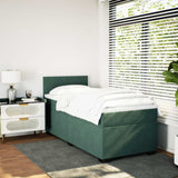 Box Spring Bed with Mattress Dark Green 90x200 cm Velvet 3286207