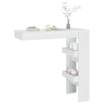 ZNTS Wall Bar Table White 102x45x103.5 cm Engineered Wood 811781