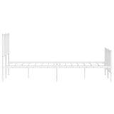 Metal Bed Frame without Mattress with Footboard White 150x200cm 374506