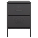 Bedside Cabinet Black 36x39x50.5 cm Steel 842922