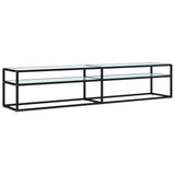 TV Cabinet White Marble 200x40x40.5 cm Tempered Glass 331728