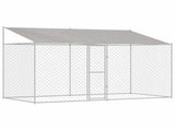 Dog Cage with Roof Silver 400 x 200 x 256 cm Steel and PE 3368301