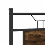 Bed Frame without Mattress Smoked Oak 140x190 cm Engineered Wood 4106743